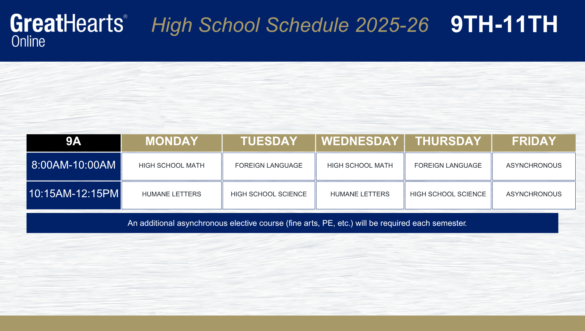 HS Sample Schedule